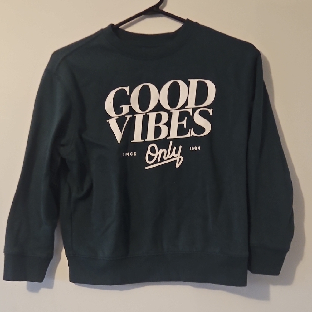 Good Vibes Only Green Sweater